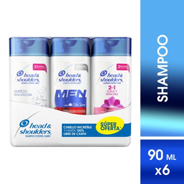 Shampoo H&S Promo 6 Pack 90ml